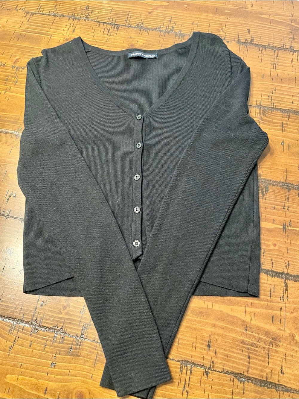 Brandy Melville Black V-Neck Button Cardigan Sweater